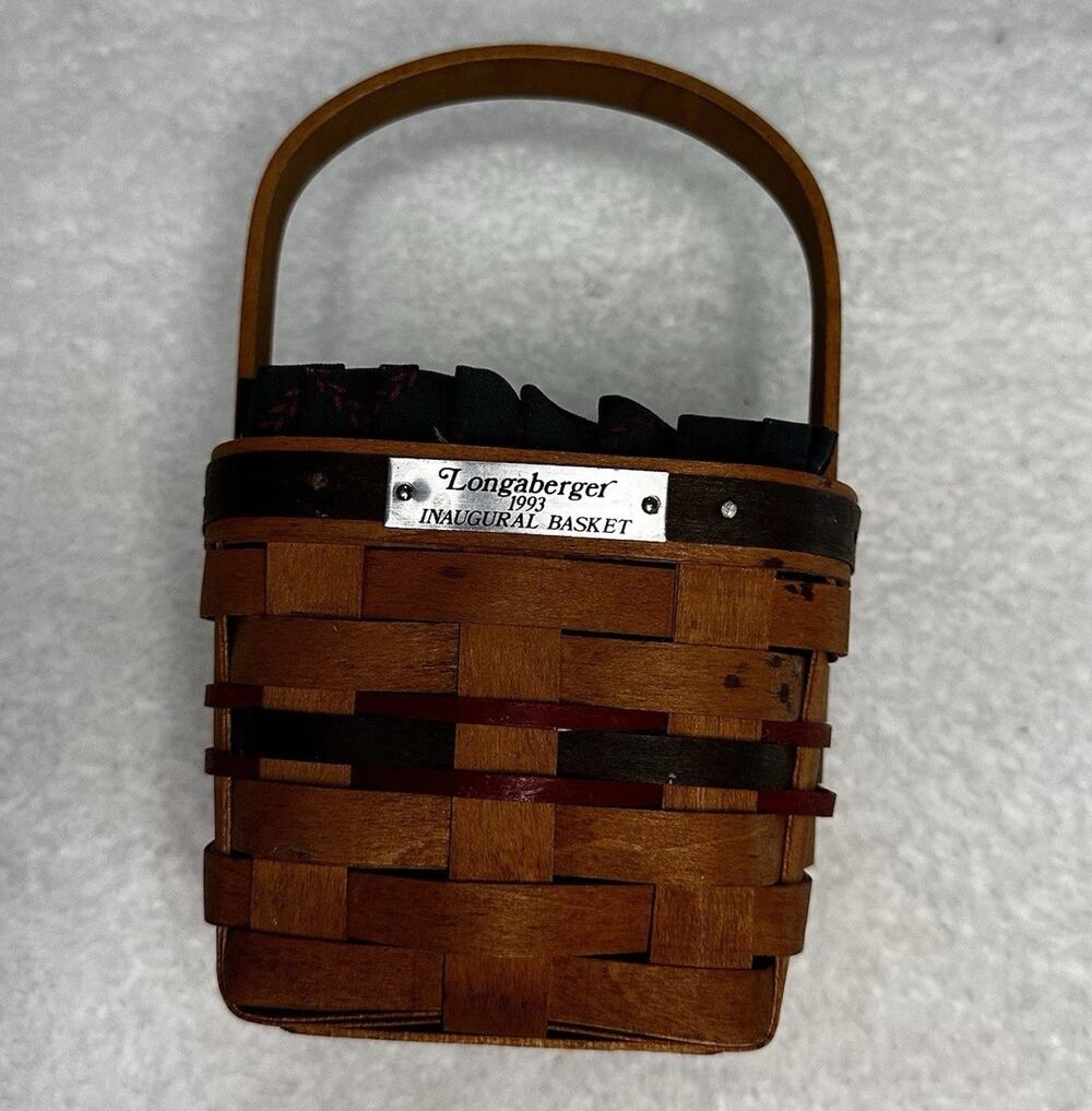 Longaberger 1993 Inaugural Basket Americana Star Liner Protector Red Blue 5 In